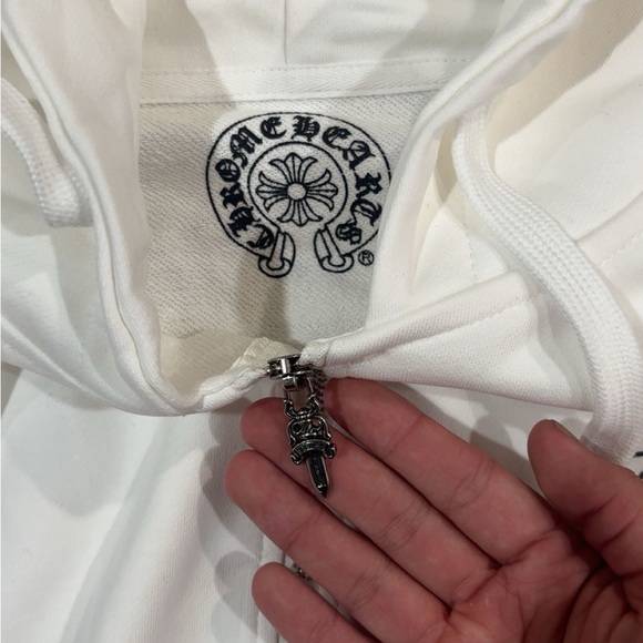 chrome of hearts white hoodie zip up - Picture 4 of 6